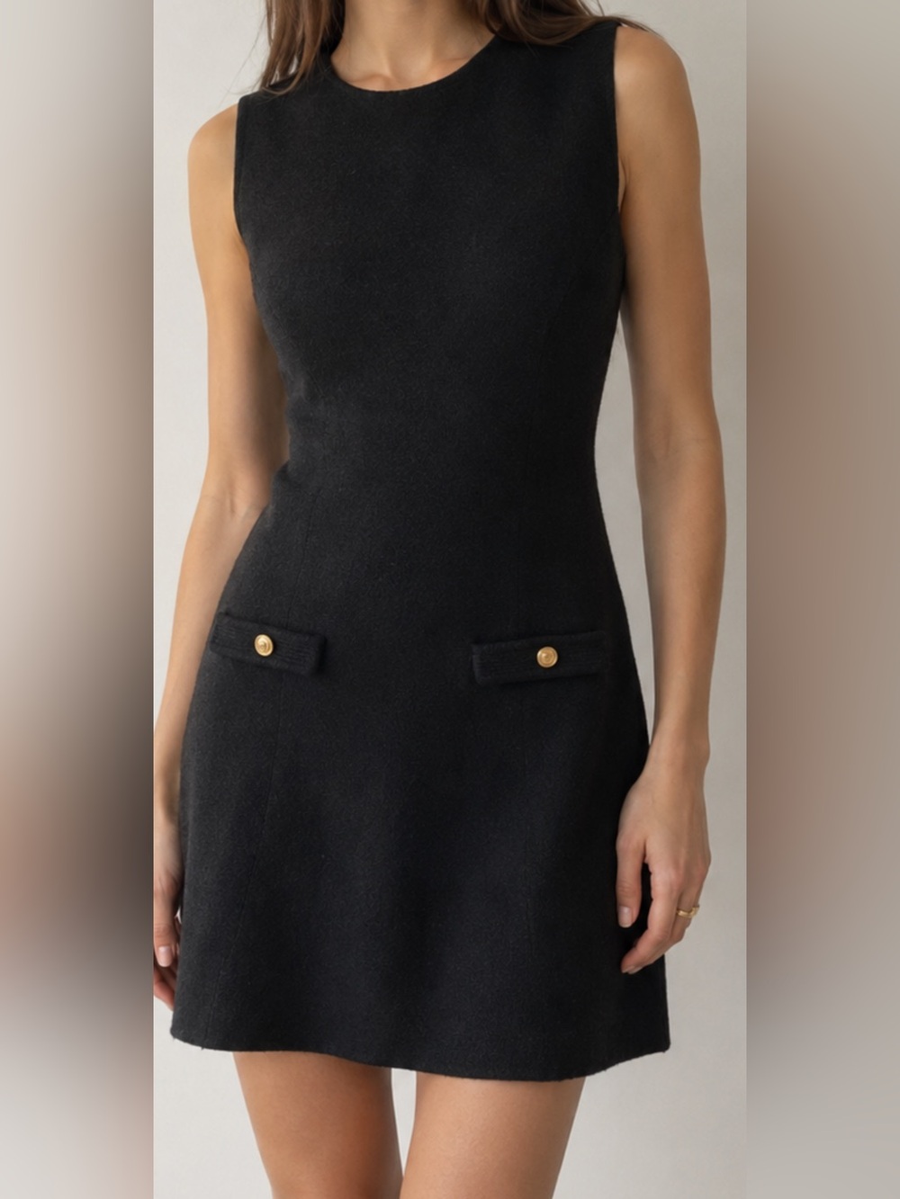 Christian Lacroix Women’s L Black Sleeveless Knit Sweater Dress Wool Blend Logo